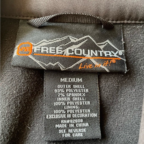 Free Country Medium Men’s Hard Shell Full Zip Long Sleeve Insulted Sweatshirt - Picture 5 of 11